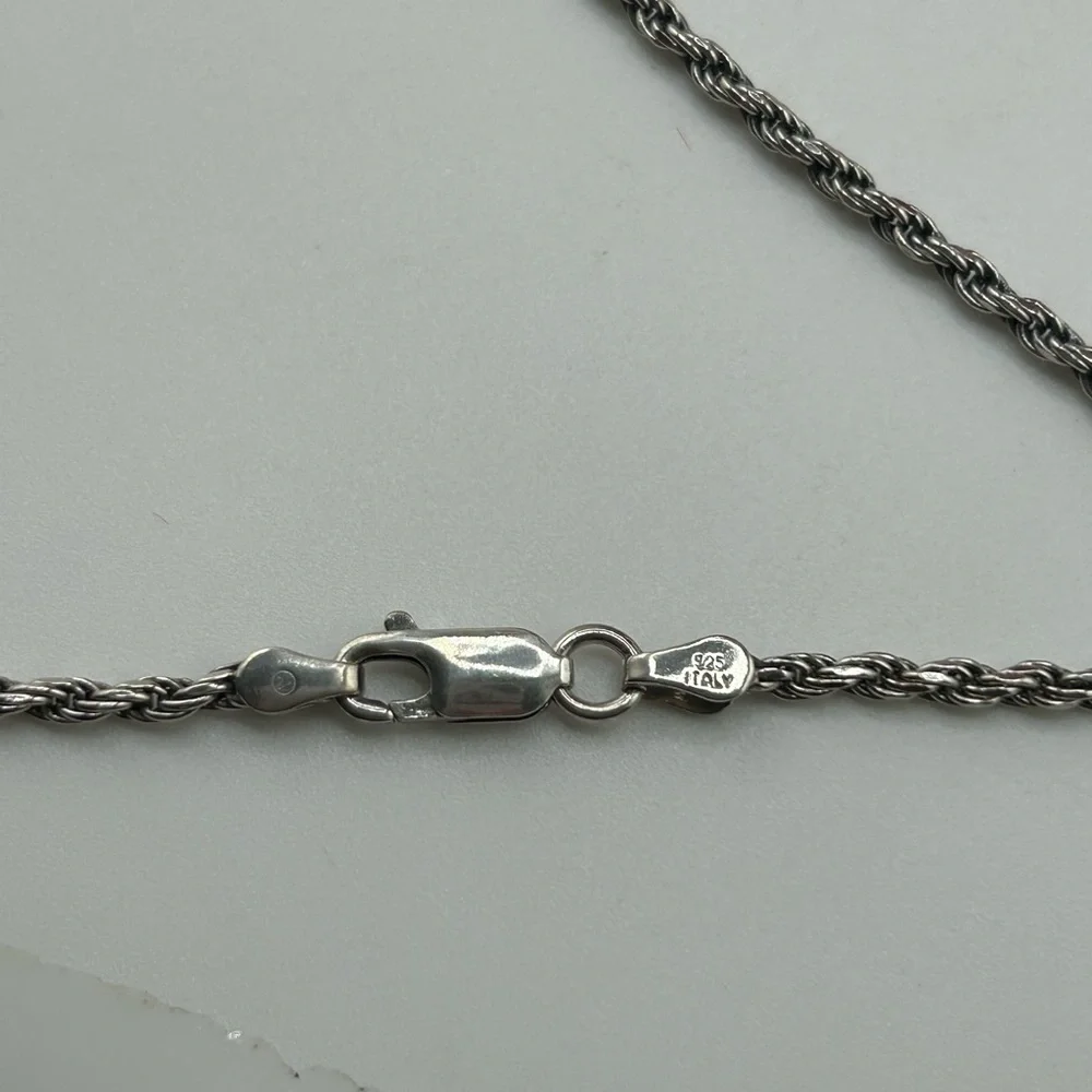 VTG 925 Sterling Silver Deco Onyx Marcasite Circle Pendant Necklace